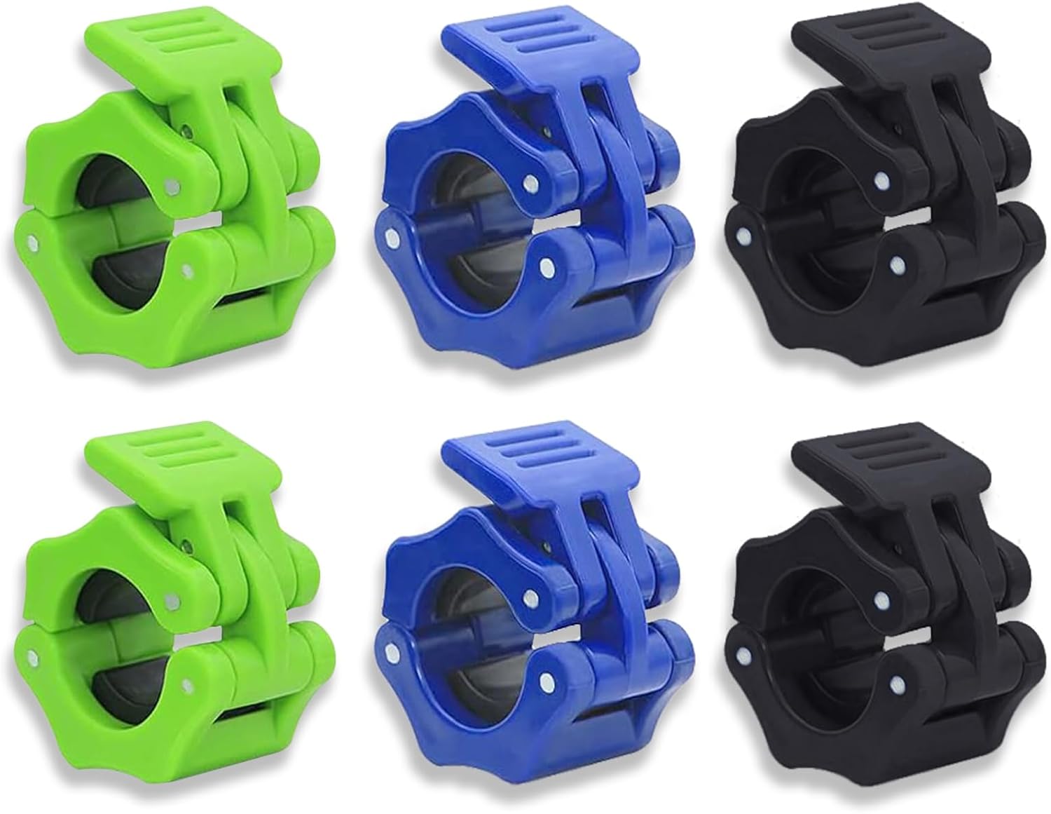 6 PCS Barbell Clips, 1 Inch/2.5CM Weight Clips Barbell Clamps Non-Slip Gym Clips Set